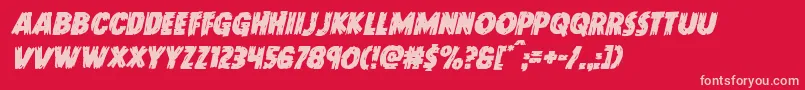 Doktermonstroital Font – Pink Fonts on Red Background