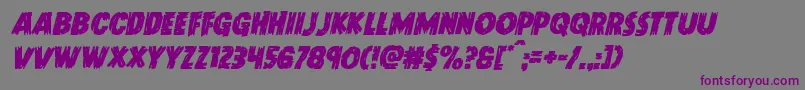 フォントDoktermonstroital – 紫色のフォント、灰色の背景