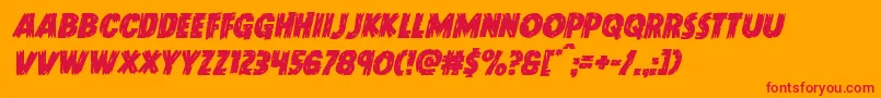 Doktermonstroital-Schriftart – Rote Schriften auf orangefarbenem Hintergrund