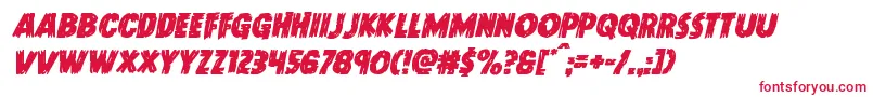 Doktermonstroital-Schriftart – Rote Schriften auf weißem Hintergrund