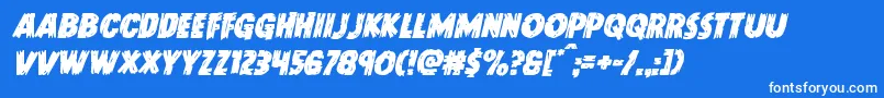 Doktermonstroital Font – White Fonts on Blue Background