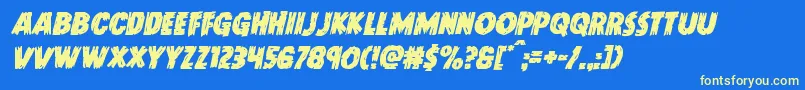 Шрифт Doktermonstroital – жёлтые шрифты на синем фоне