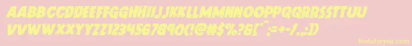 Шрифт Doktermonstroital – жёлтые шрифты на розовом фоне