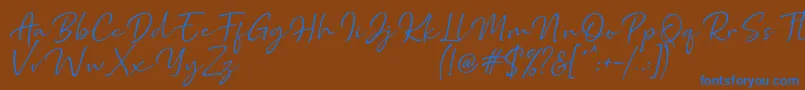 Marthin-fontti – siniset fontit ruskealla taustalla