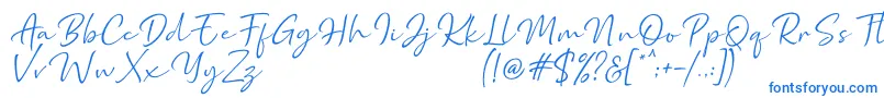 Marthin-Schriftart – Blaue Schriften auf weißem Hintergrund