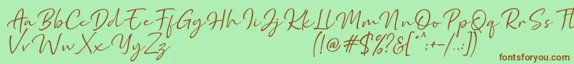 Шрифт Marthin – коричневые шрифты на зелёном фоне