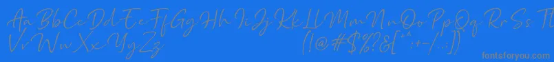 Marthin-Schriftart – Graue Schriften auf blauem Hintergrund