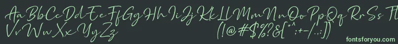 Marthin-fontti – vihreät fontit mustalla taustalla