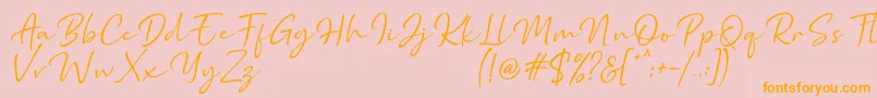 Marthin-fontti – oranssit fontit vaaleanpunaisella taustalla