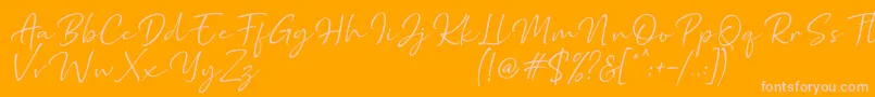 Marthin-Schriftart – Rosa Schriften auf orangefarbenem Hintergrund
