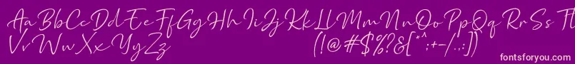 フォントMarthin – 紫の背景にピンクのフォント