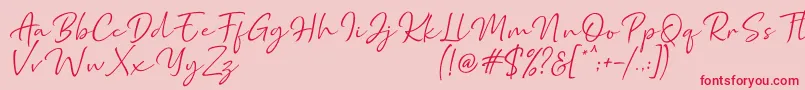 Шрифт Marthin – красные шрифты на розовом фоне