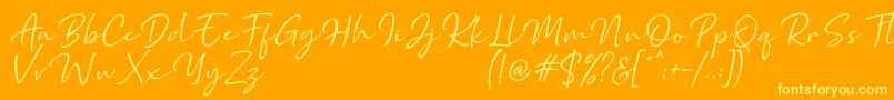 Marthin Font – Yellow Fonts on Orange Background