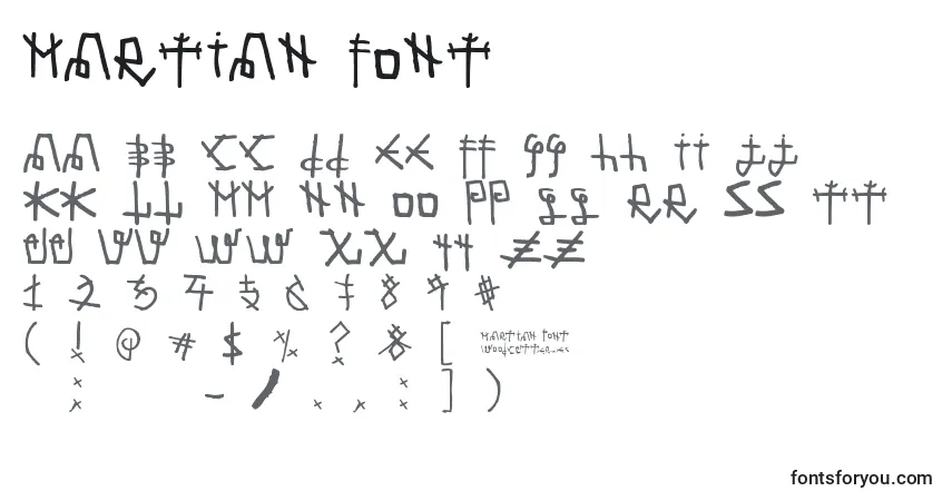 A fonte Martian Font – alfabeto, números, caracteres especiais