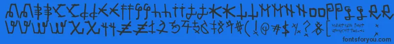 フォントMartian Font – 黒い文字の青い背景