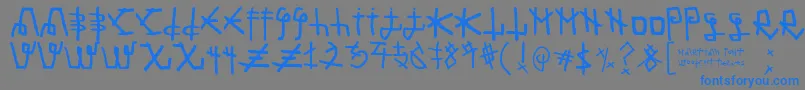 Martian Font-Schriftart – Blaue Schriften auf grauem Hintergrund