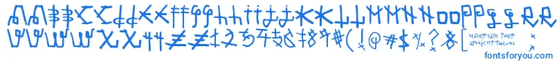 フォントMartian Font – 白い背景に青い文字