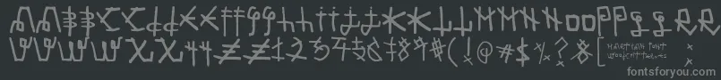 フォントMartian Font – 黒い背景に灰色の文字