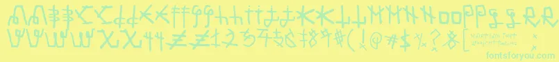 fuente Martian Font – Fuentes Verdes Sobre Fondo Amarillo