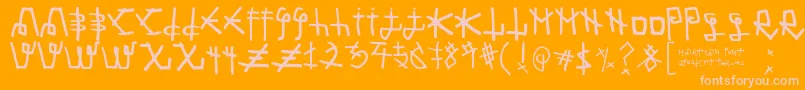 Martian Font-Schriftart – Rosa Schriften auf orangefarbenem Hintergrund