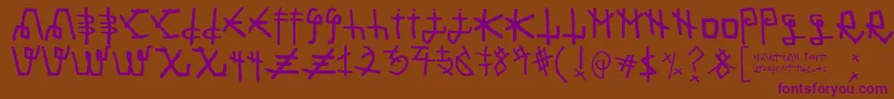 フォントMartian Font – 紫色のフォント、茶色の背景