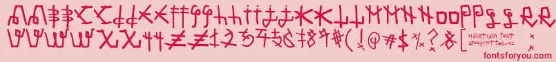 Шрифт Martian Font – красные шрифты на розовом фоне