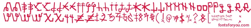 フォントMartian Font – 白い背景に赤い文字