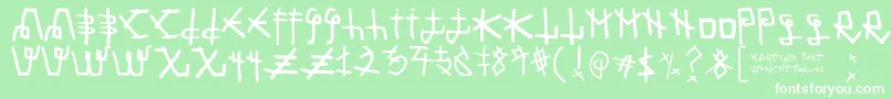 フォントMartian Font – 緑の背景に白い文字