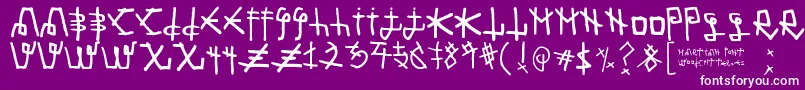 フォントMartian Font – 紫の背景に白い文字