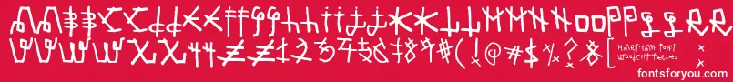 フォントMartian Font – 赤い背景に白い文字