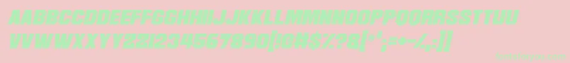 Martian Robotics Italic Font – Green Fonts on Pink Background