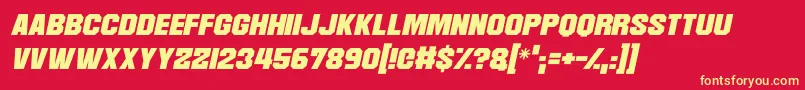 Martian Robotics Italic Font – Yellow Fonts on Red Background