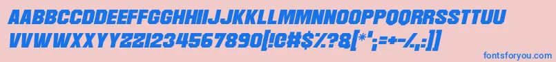 Martian Robotics Italic Font – Blue Fonts on Pink Background