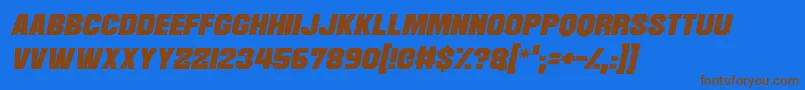 Martian Robotics Italic Font – Brown Fonts on Blue Background