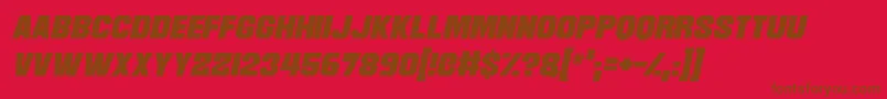 Fonte Martian Robotics Italic – fontes marrons em um fundo vermelho