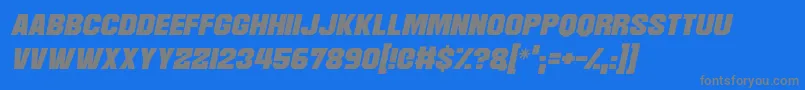 Martian Robotics Italic-fontti – harmaat kirjasimet sinisellä taustalla