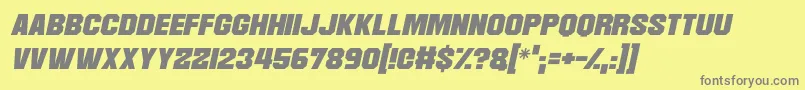 フォントMartian Robotics Italic – 黄色の背景に灰色の文字