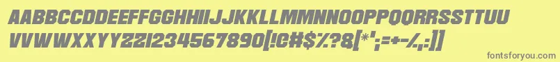 Martian Robotics Italic Font – Gray Fonts on Yellow Background