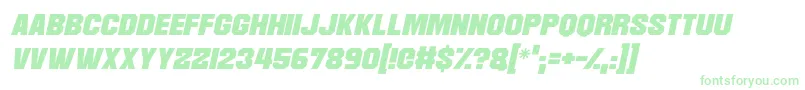 Martian Robotics Italic-Schriftart – Grüne Schriften auf weißem Hintergrund