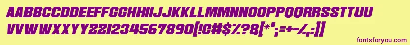 Martian Robotics Italic Font – Purple Fonts on Yellow Background