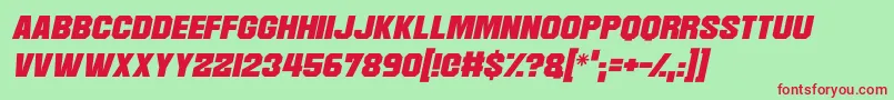 フォントMartian Robotics Italic – 赤い文字の緑の背景