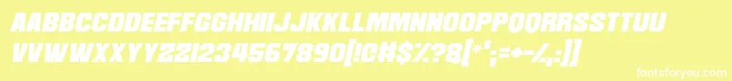 Martian Robotics Italic-fontti – valkoiset fontit keltaisella taustalla