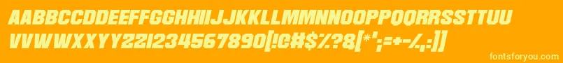 Martian Robotics Italic Font – Yellow Fonts on Orange Background