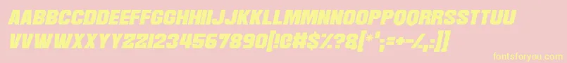 Martian Robotics Italic-Schriftart – Gelbe Schriften auf rosa Hintergrund