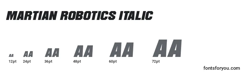 Tamanhos de fonte Martian Robotics Italic (133663)