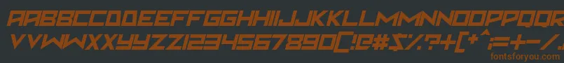 Шрифт Martian Sunrise Italic – коричневые шрифты на чёрном фоне