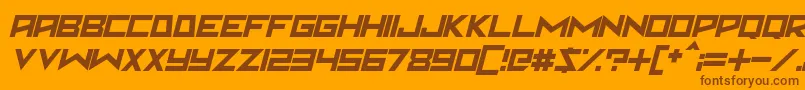 Więcej informacji o czcionce Martian Sunrise Italic Czcionka Martian Sunrise Italic – brązowe czcionki na pomarańczowym tle