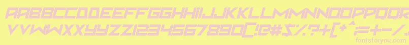 Martian Sunrise Italic Font – Pink Fonts on Yellow Background