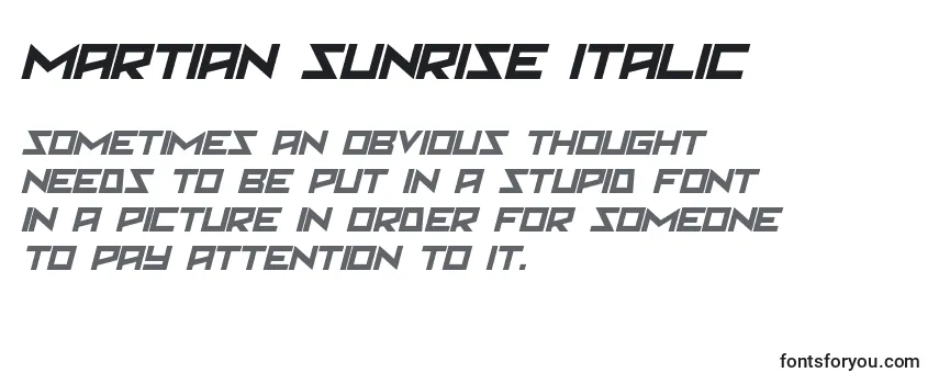 Martian Sunrise Italic フォントのレビュー