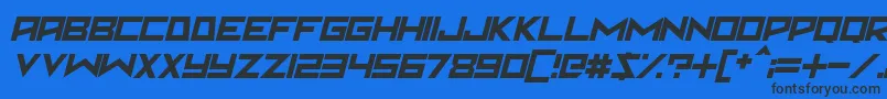 フォントMartian Sunrise Italic – 黒い文字の青い背景